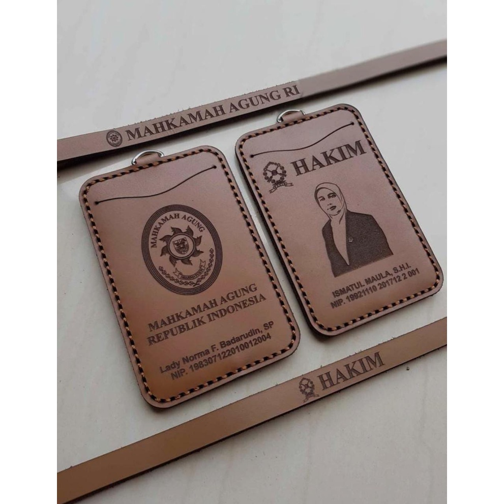 

Name Tag Kulit Holder Asli, Id Card Kulit Custom