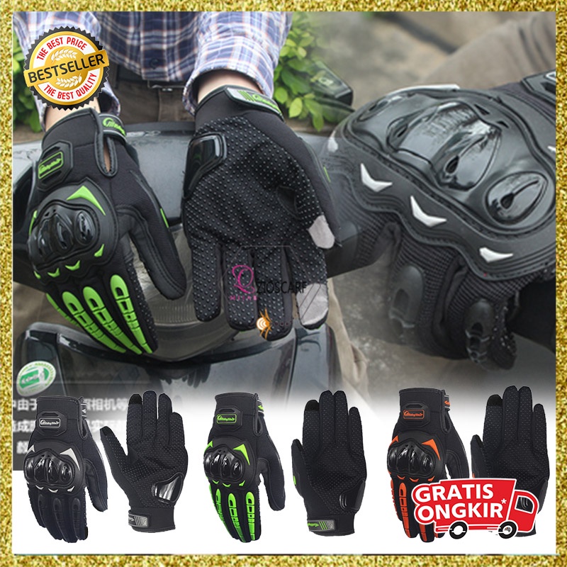 Sarung Tangan Motor Pria Dewasa Riding Tribe Touchscreen Kulit Batok Riding tribe Sporty Gloves kualitas bahan import FM