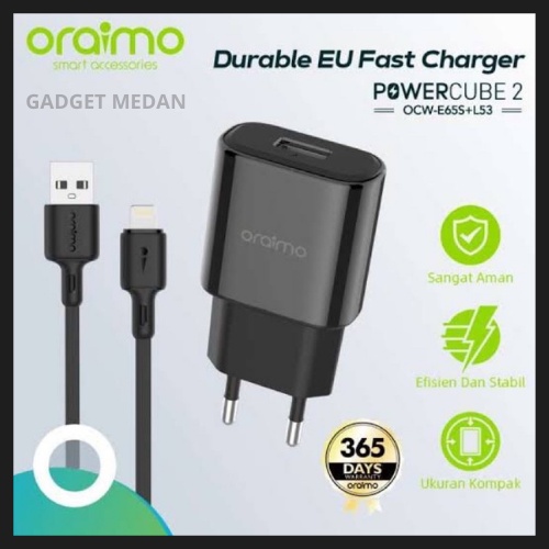 ORAIMO Charger iphone E66S+L53 Fast Charging Original