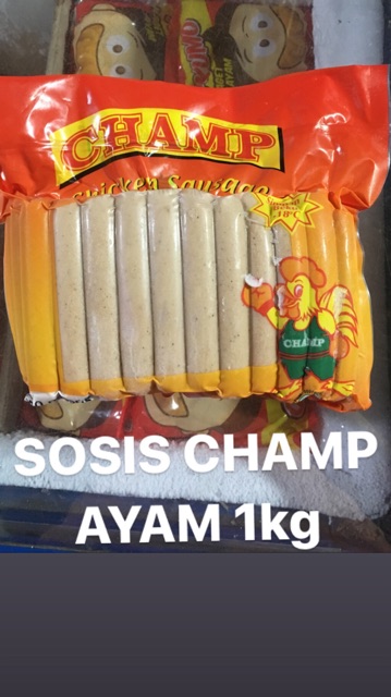 Sosis Ayam Champ 40pcs (1kg) / 15pcs (375gr) / 6pcs (150gr)