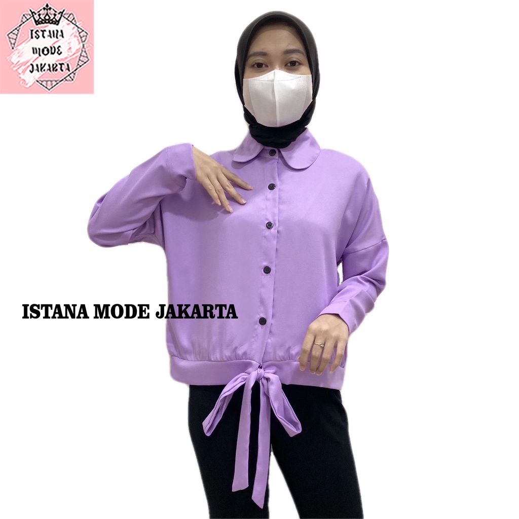 ISTANA MODE JAKARTA Miami Baju Atasan Wanita Lengan Panjang Kemeja Wanita Moscrepe-5
