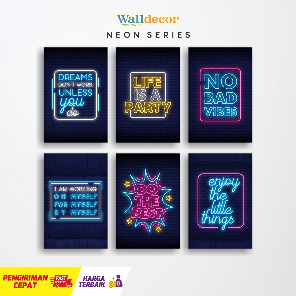 Wall Decor Hiasan Poster Dinding Kayu Kamar Tidur Aesthetic Dekorasi Dinding Motivasi Estetik Neon P