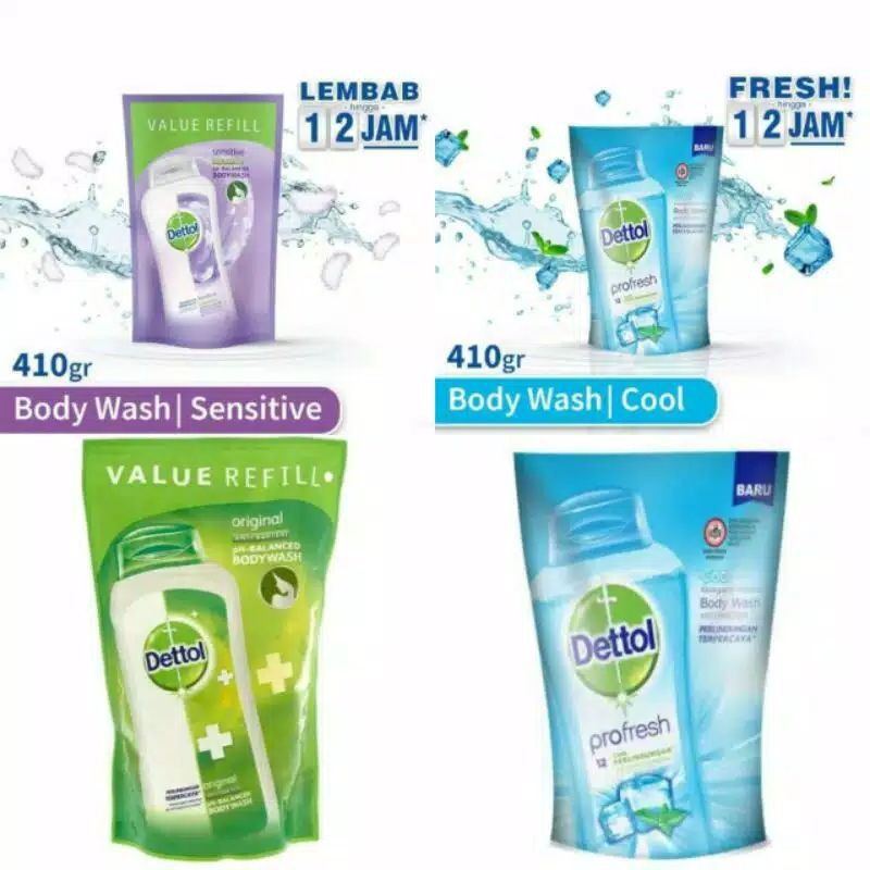 DETTOL REFILL BODY WASH  410GR