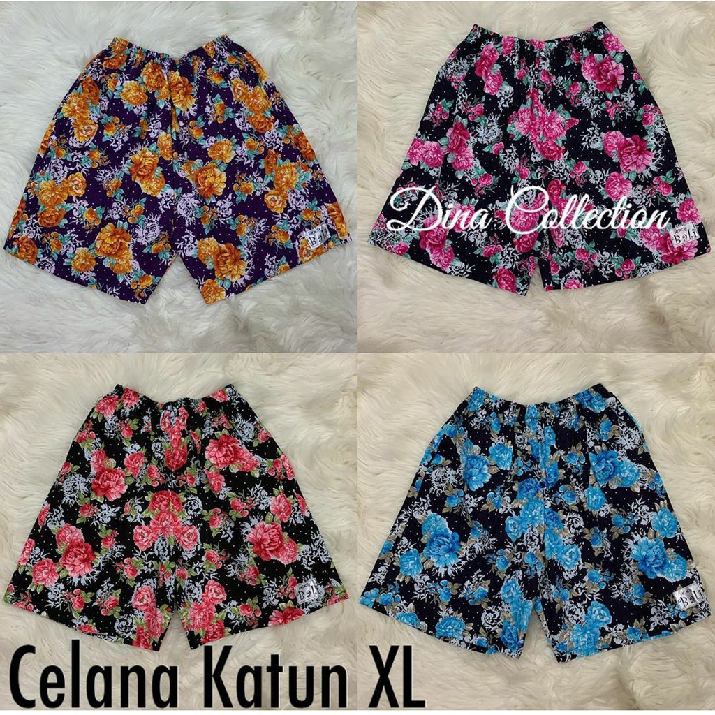 Celana Motif daun kembang bunga