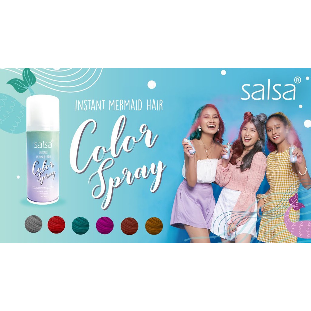 `ღ´ PHINKL `ღ´ Salsa hair colour spray temporary pewarna rambut warna iconic sekali semprot