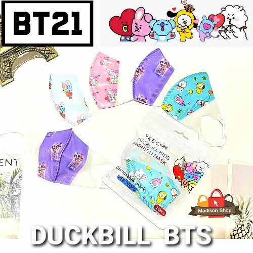 Masker Anak Duckbill BTS isi 10 Harga Grosir Murah Masker Anak 3 ply