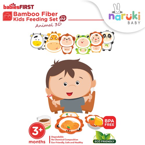 BabiesFirst Bamboo Fiber Kids Feeding Set Animal 3D Edition Series 02 BF505