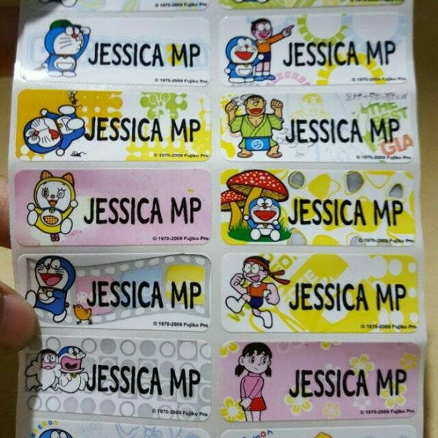 

Label nama sticker waterproof Dora Emon