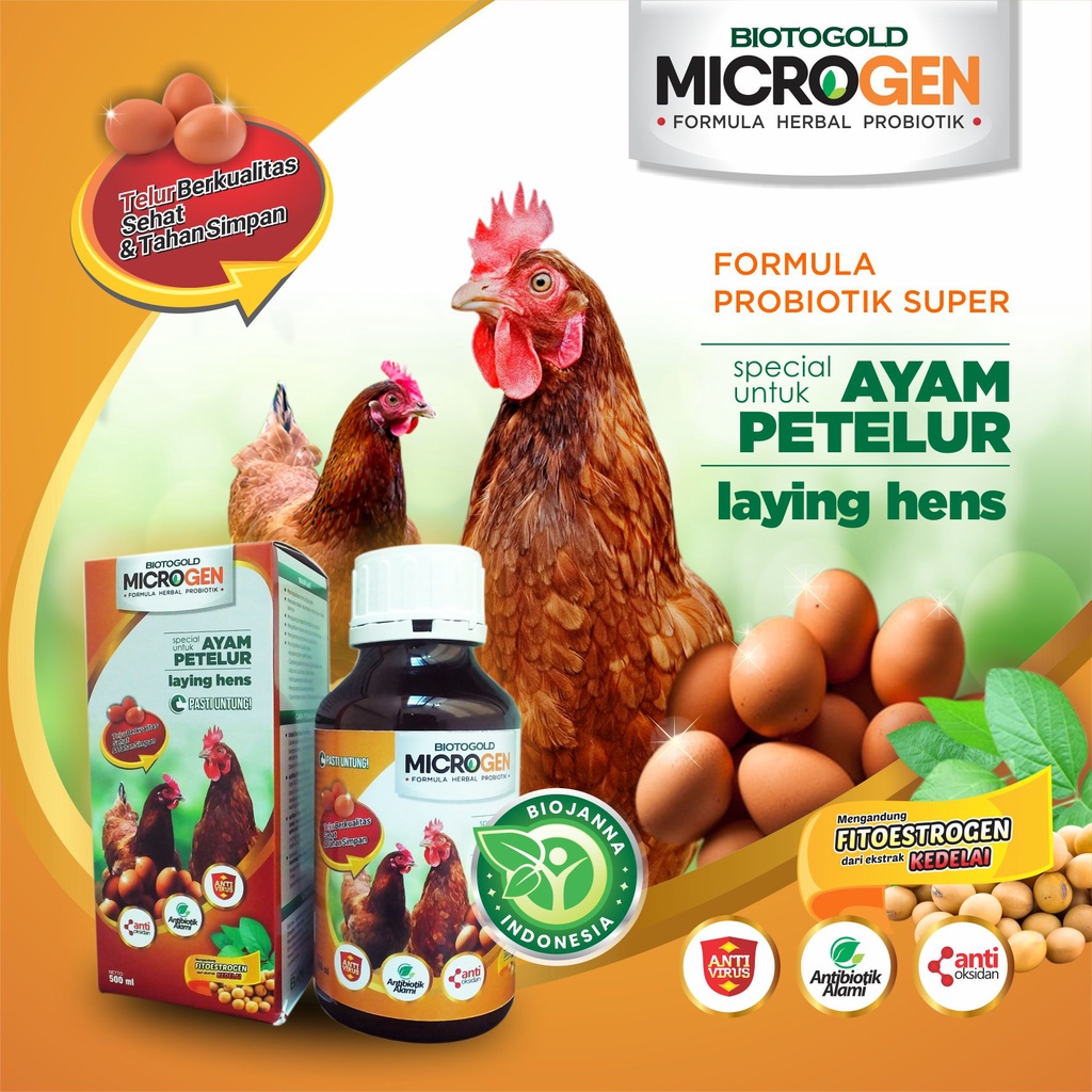 Jual MICROGEN VITAMIN UNTUK AYAM PETELUR PLUS PROBIOTIK 500ML Shopee