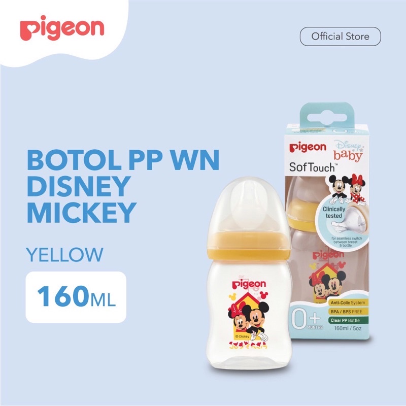 Pigeon Botol PP WN Disney 160ml / Pigeon Botol Susu Wideneck Wide Neck 160ml Micky Minnie