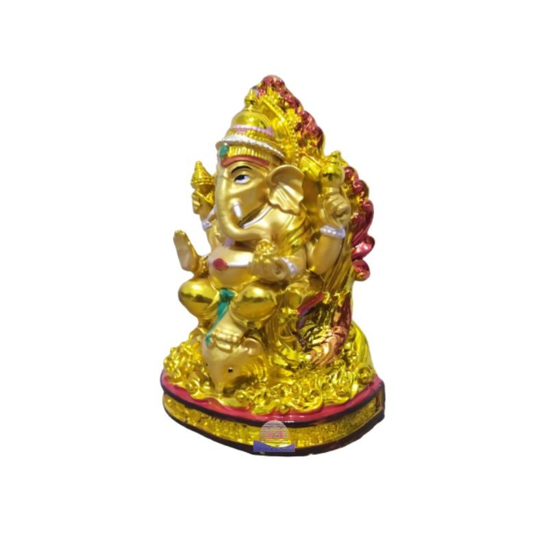 Patung Dewa Ganesha 7 Inch Bahan Fiber