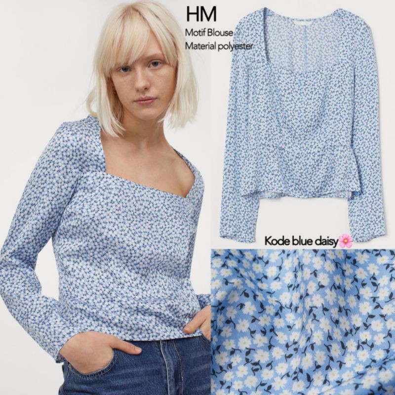 Hm blouse with tufted sleeves