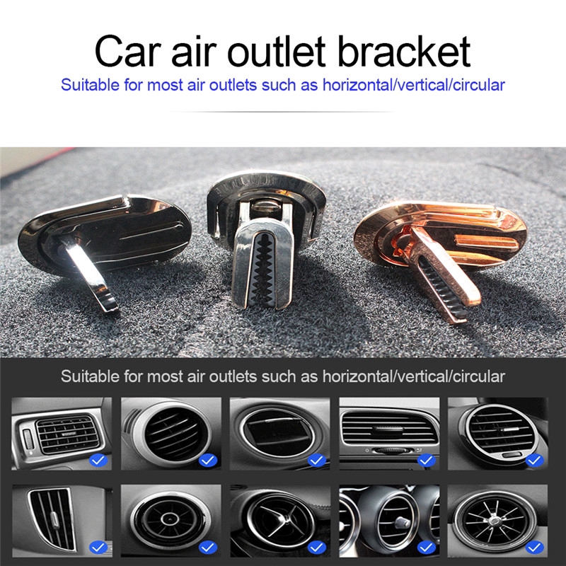 Universal Multipurpose Mobile Phone Holder / 360 Rotation Air Vent Clip Phone GPS Mount / Finger Ring Phone Bracket / Desk Tablet Mobile Phone Stand / Kompatibel dengan for iPhone 11 Pro XS Max Android Phone Xiaomi Huawei Samsung