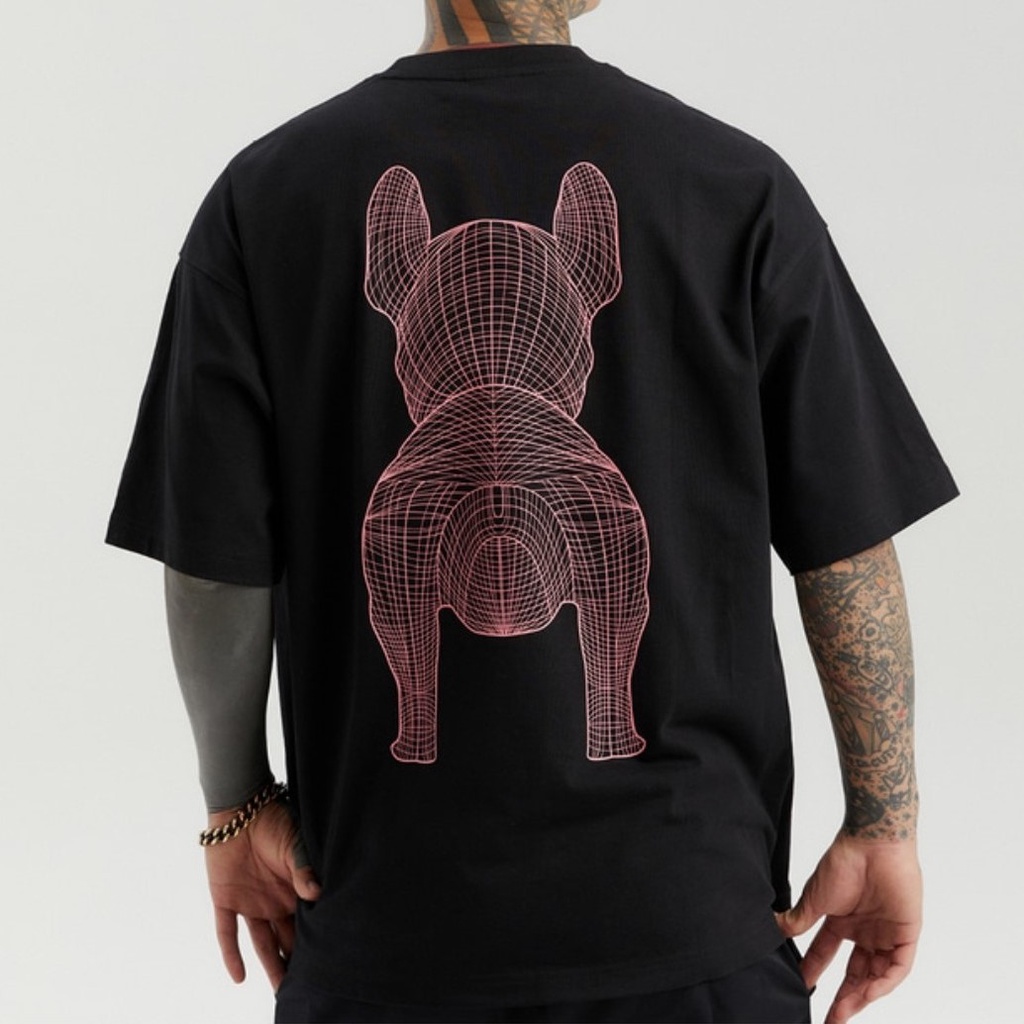 Lifework Radog Big Logo Oversize Tee Black/Pink 100% Original
