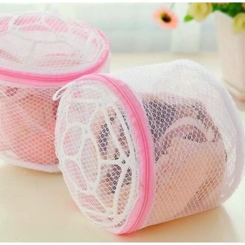 Laundry Bag Kantong Cuci Bra Pakaian Dalam Bentuk Segitiga - Laundry Bag Zipper Pengaman Bh Dalam Waktu Cuci Agar Tidak Rusak - Pink