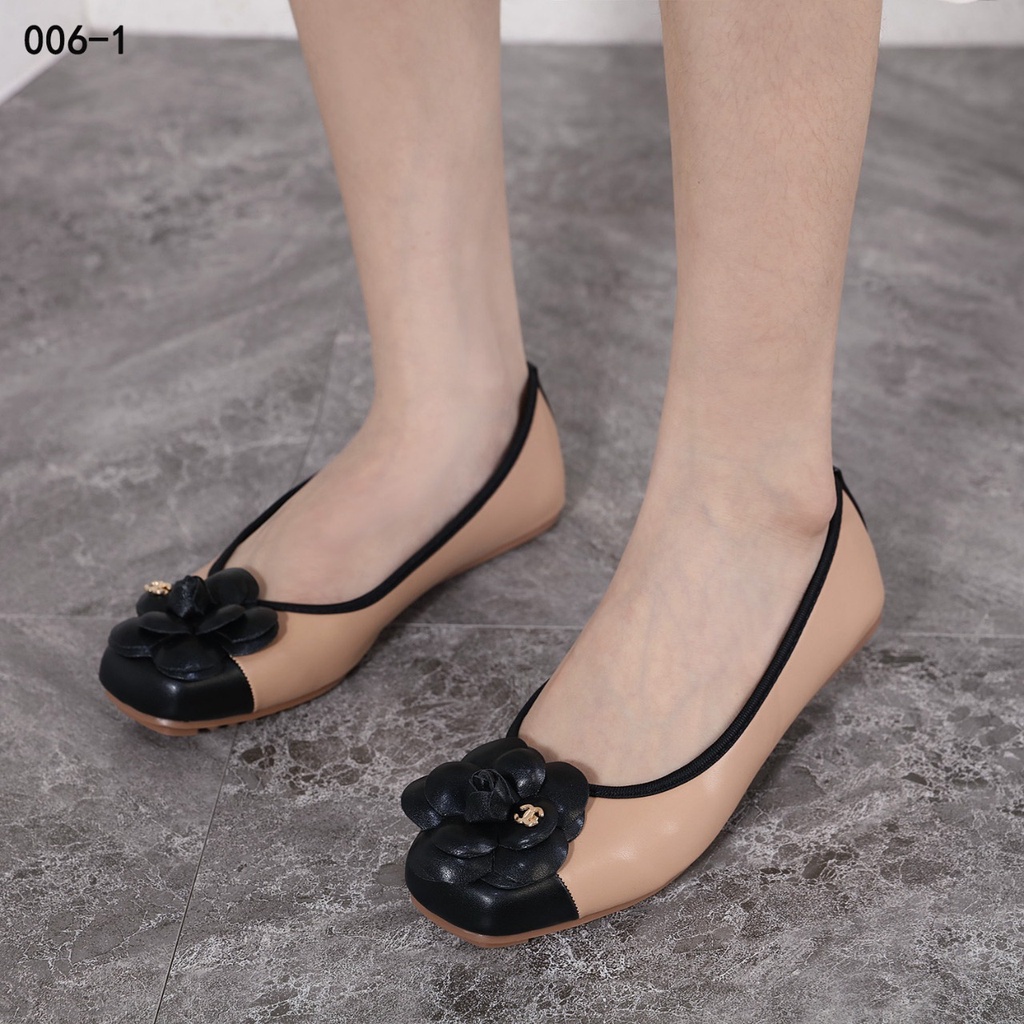 CH Leather Camellia Flat Shoes 006-1