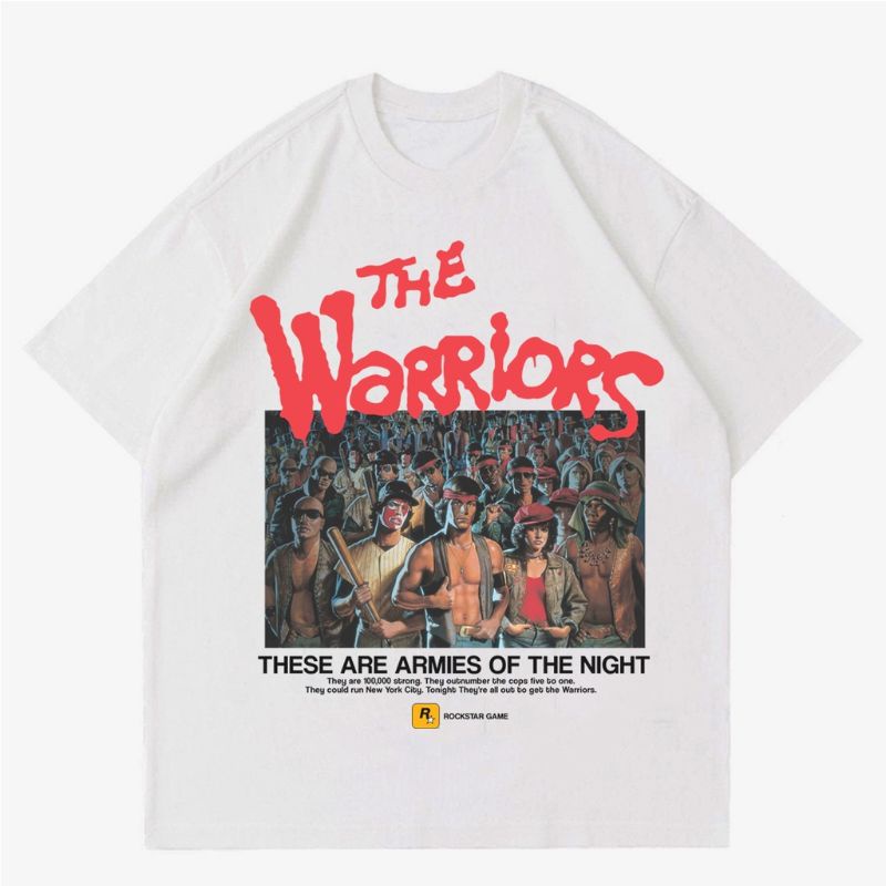 Kaos The Warriors Movie Cult Oversize Vintage Bootleg T Shirt Premium Cotton Pria Wanita