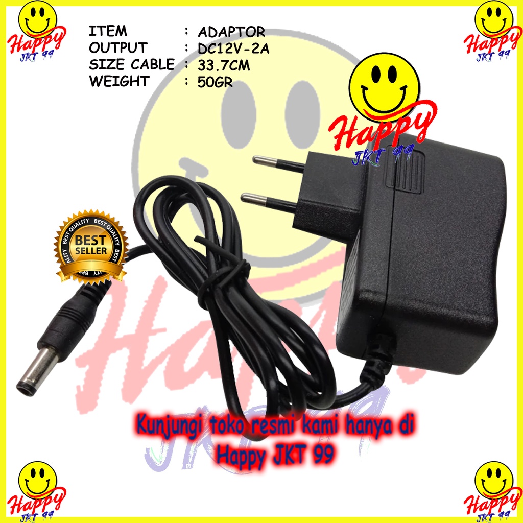 [ HAPPY JKT 99 ] ADAPTOR 12V 12 V 2A 2 A ORIGINAL