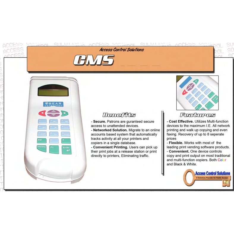 Ethernet Auditron DCS-5000E  Access Cntrol Peralatan FotoCopy Printer dsb dengan Central Online Data