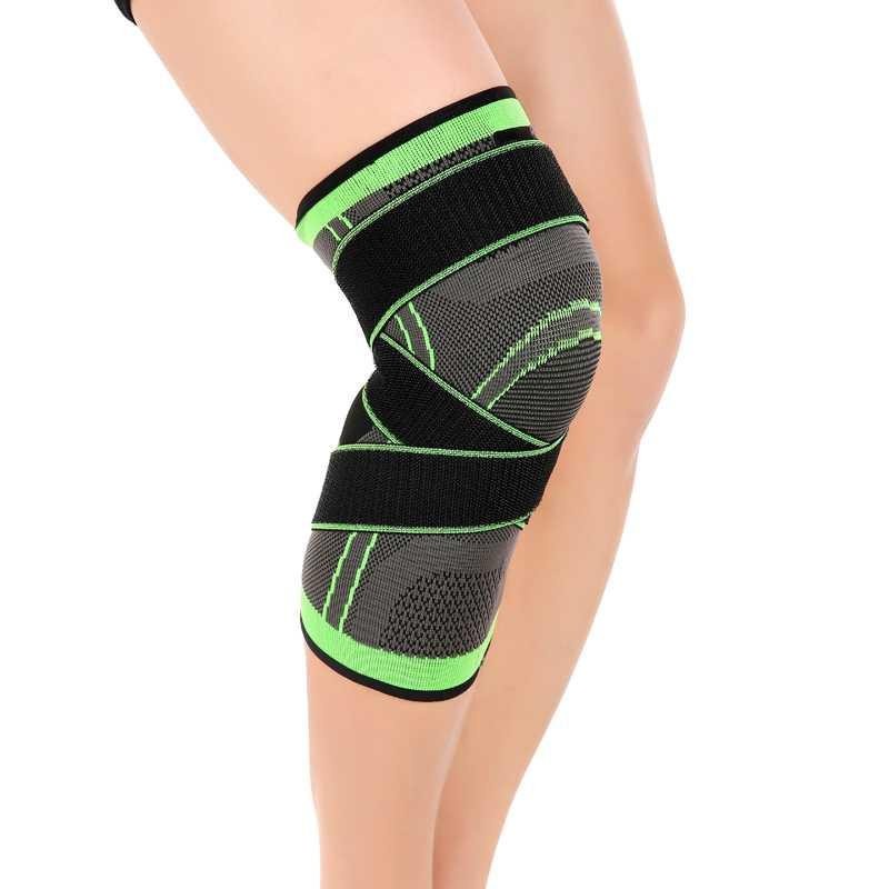 Pelindung Lutut Knee Support Compression Sport Fitness Size M - Black/Green