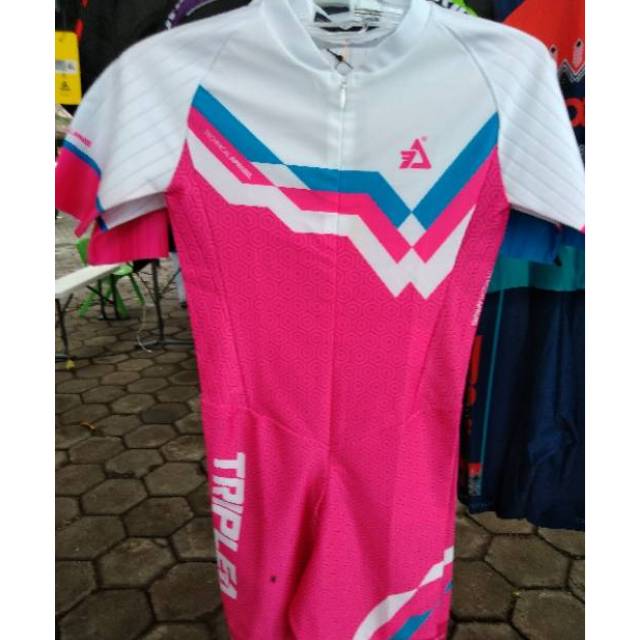 Skinsuit Triple A Aero 10S Pink Putih