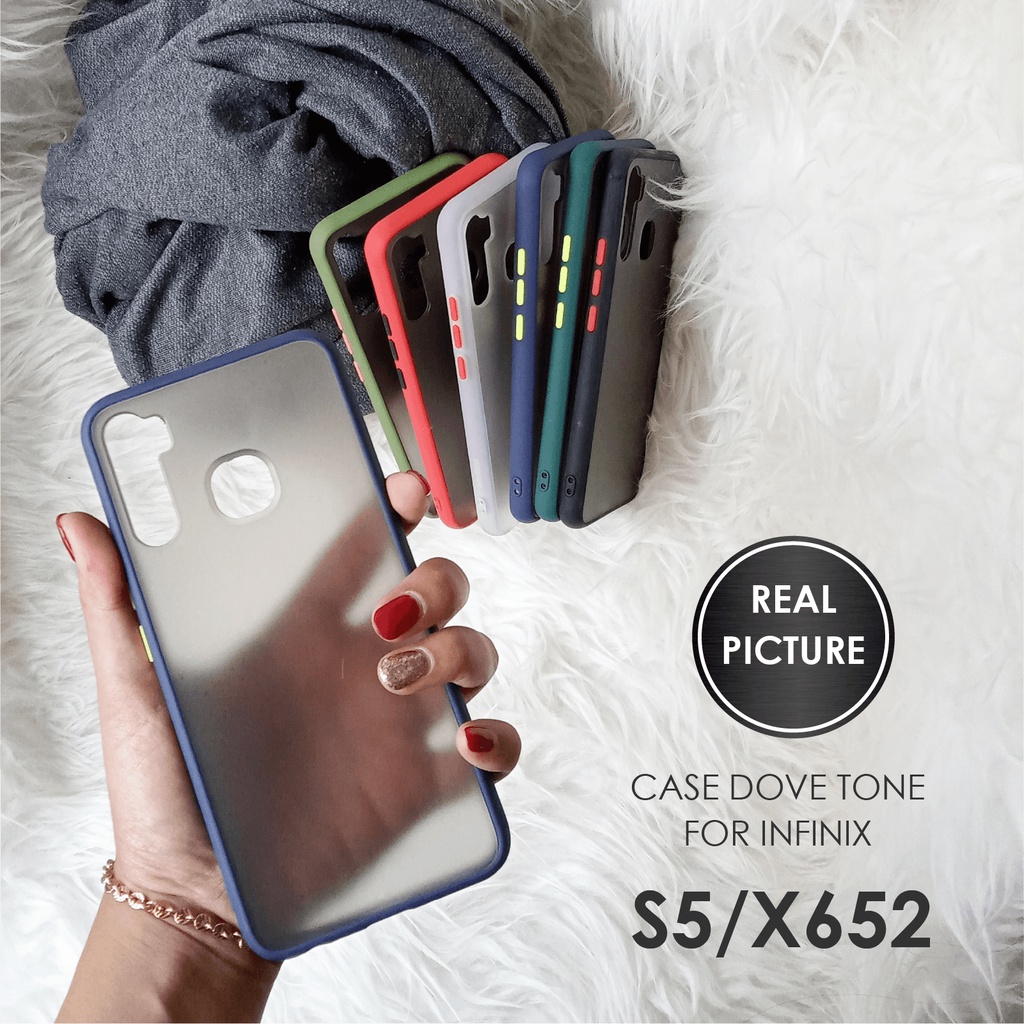 CASE HP INFINIX S5 SOFTCASE DOVE MATTE PLUS PELINDUNG CAMERA