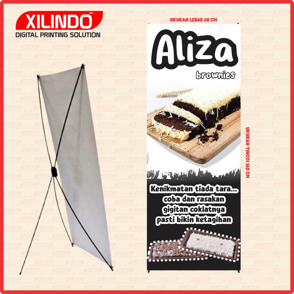 PAKET STAND BANNER XBANNER BISNIS USAHA MINUMAN MAKANAN ROTI BROWNIES
