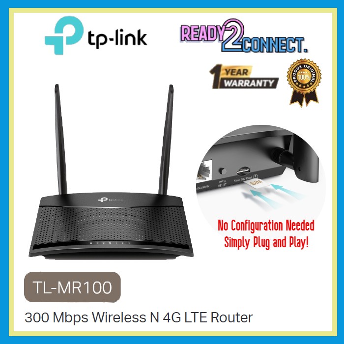 Jual TP-Link MR100 300 Mbps Wireless N 4G LTE Router | Shopee Indonesia