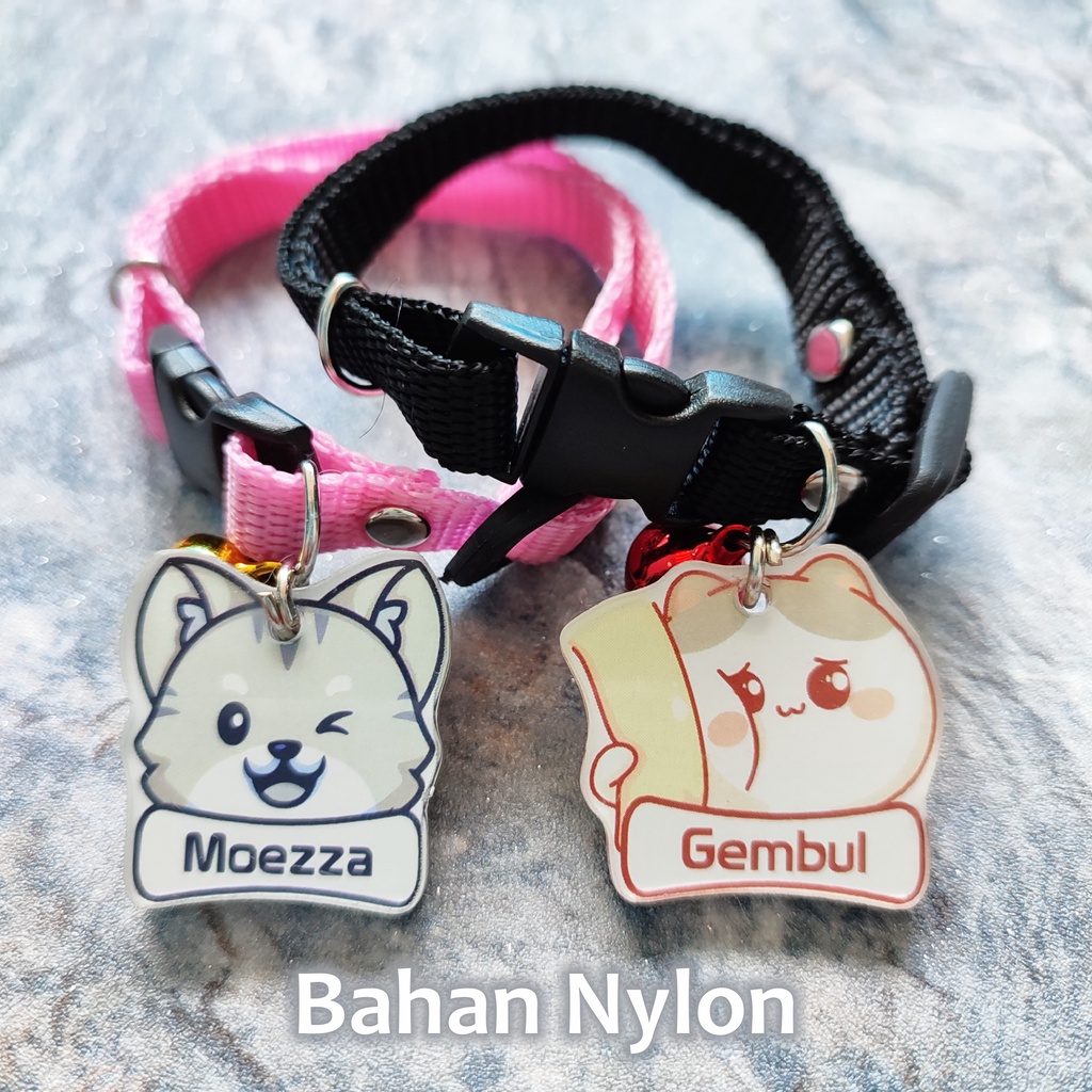 Kalung Kucing Nama Acrylic Custom