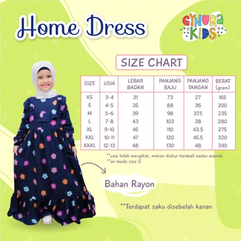 BAJU GAMIS HOMEDRESS ANAK PEREMPUAN REMAJA TERBARU BAHAN RAYON ADEM BRANDED CASUAL NYAMAN RAGGAKIDS