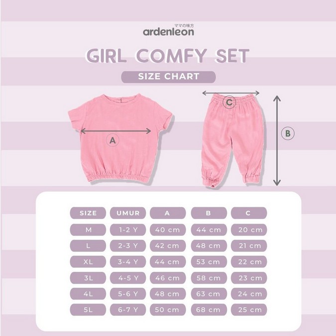 Ardenleon Girl Comfy Set / Setelan Baju Anak Perempuan Arden Leon