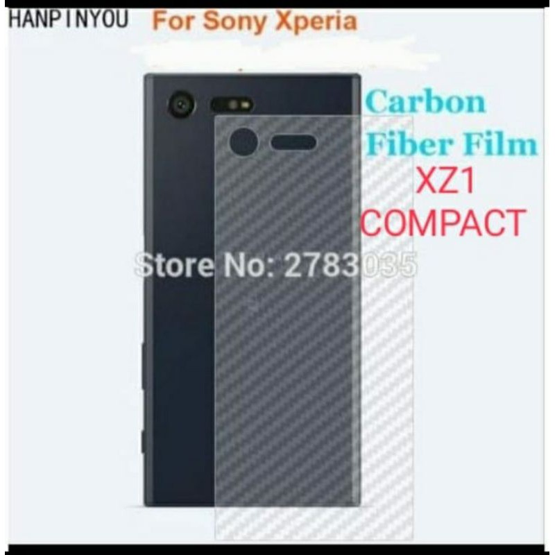 anti gores carbon belakang Sony Xperia xz1 compact docomo au softbank dan global