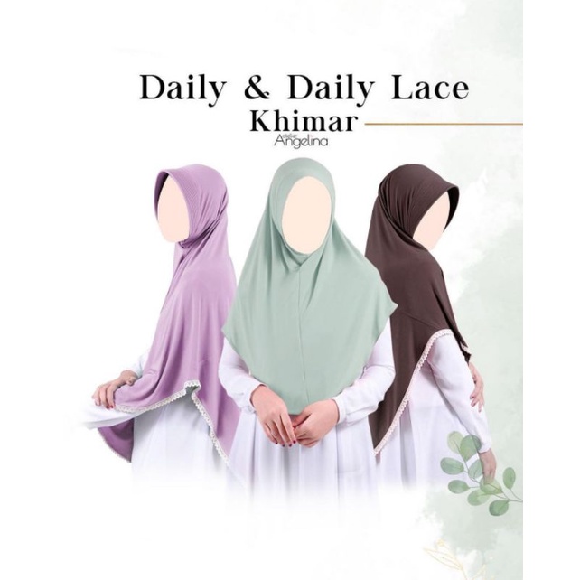 Daily Lace Khimar HARDPAD by Angelina Atelier | bergo instan | bergo hardpad