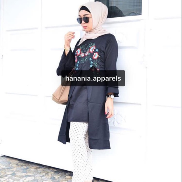Embroidred bordir tunik baju tunik hamil bagus import bangkok