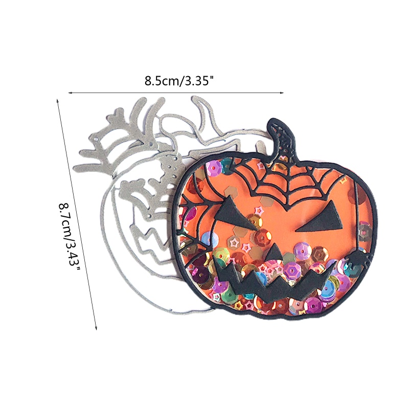 Cetakan Stensil Cutting Dies Motif Labu Halloween Untuk Scrapbook / Craft DIY