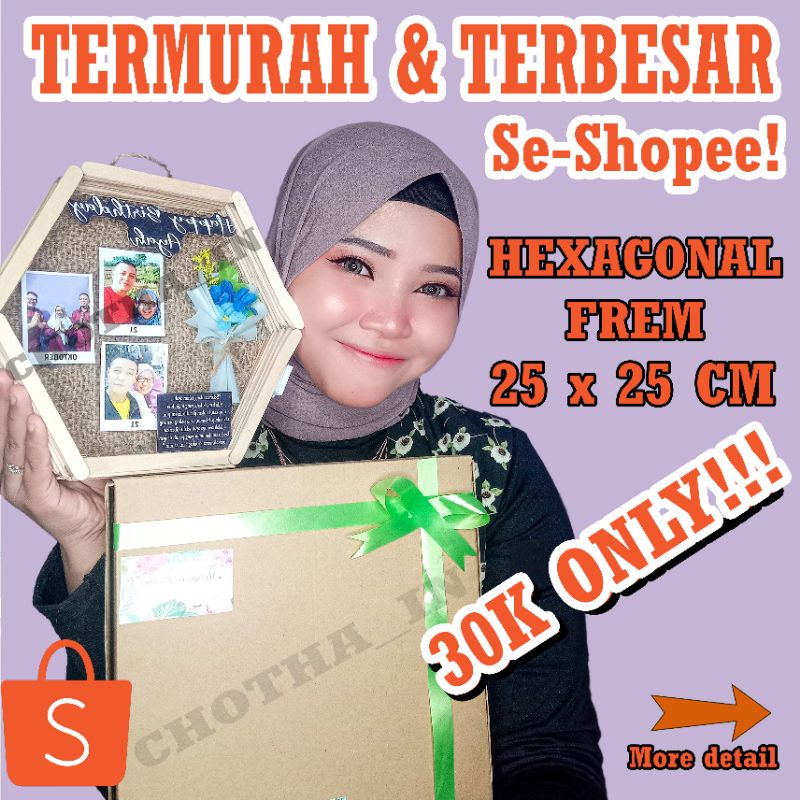 Hexagonal Frame kado murah