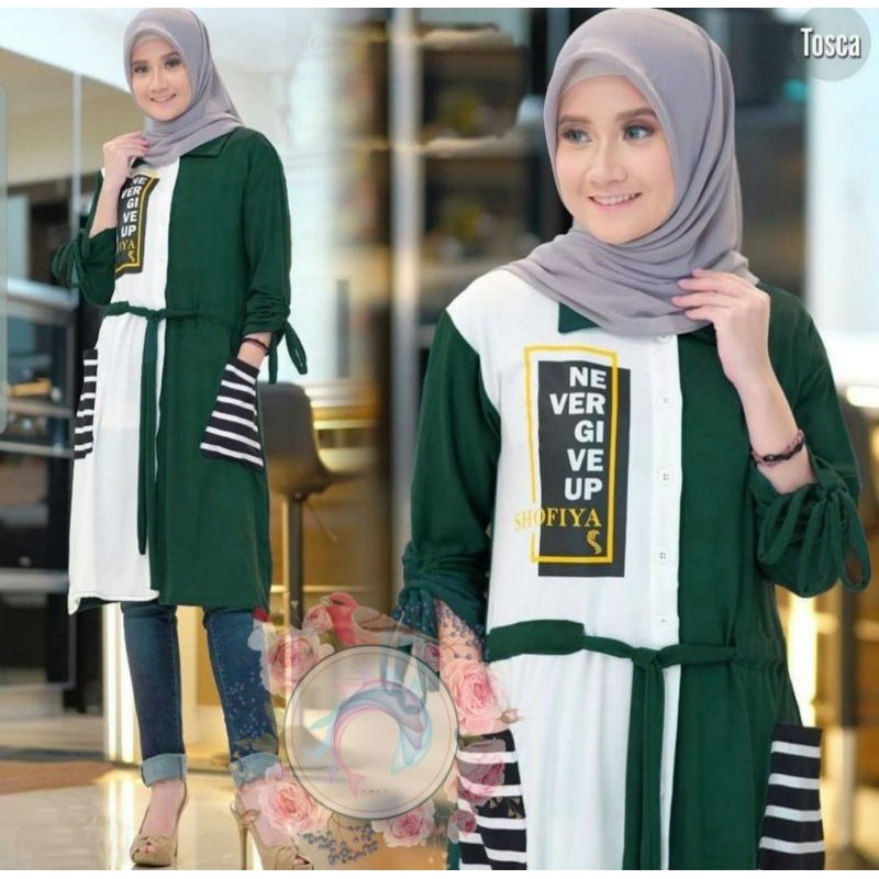 TUNIK ZIDDA, BABYTERRY, GAMIS, HIJAB, MUSLIM, DRESS