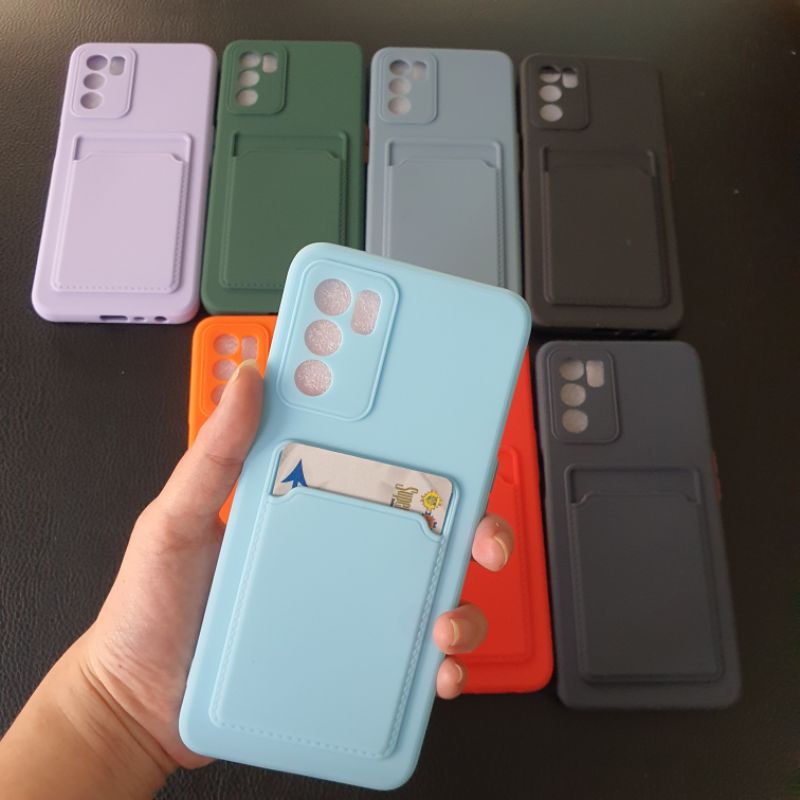 silvertech Kesing OPPO A16 Model Slot Card Softcase Oppo A16 Silikon Kartu Oppo A16 Temperglass A16