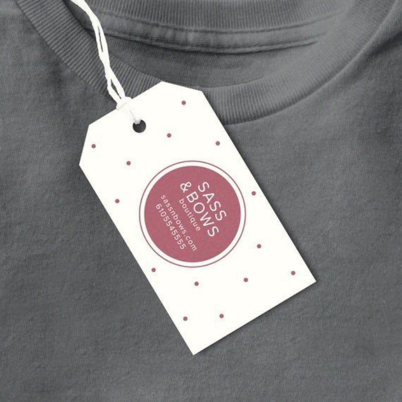 

Hangtag 1 sisi untuk Label Baju, Kerudung, makanan ,Aksesoris dll (Custom design FREE)