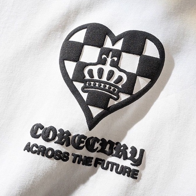 [littlecrab] Kaos Oversize Poker Corecory Across The Future Tshirt Spade Heart Diamond Club T-shirt Couple Unisex Catur Chess Kuda Black White Berkualitas Street Style Corecvry Club Korean Style