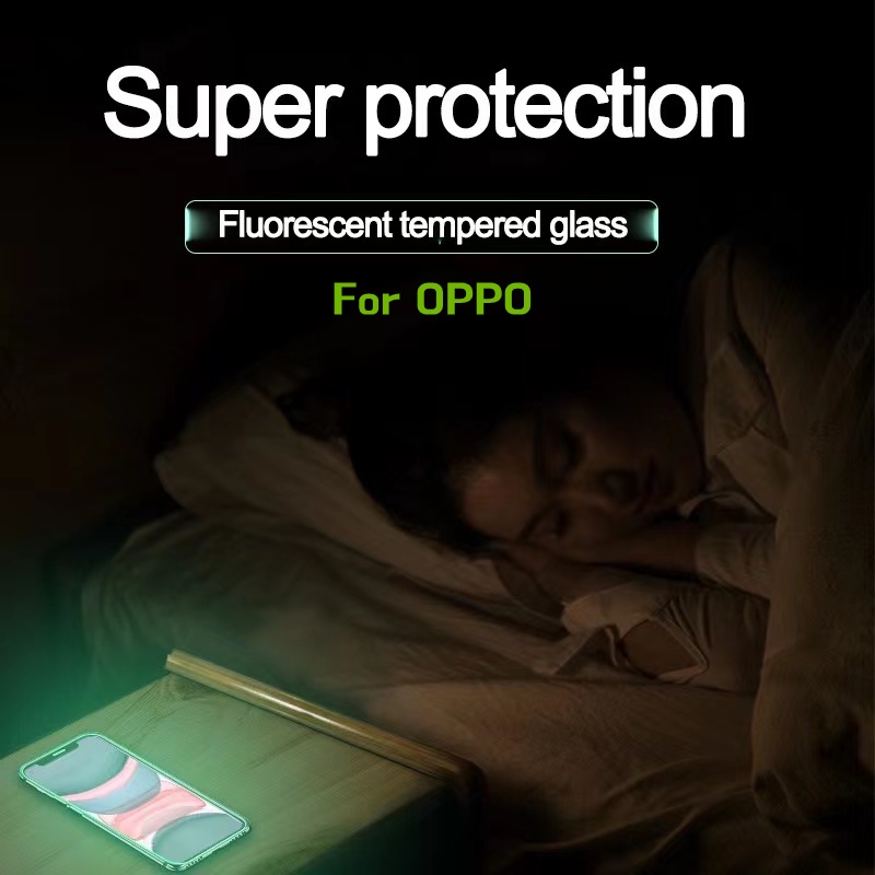 Tempered Glass Luminous Untuk OPPO A54 A53 A15 A15S A35 A5 A3S A5S A7 A9 2020 A1K A12 A9X F11 Pro Reno4 Reno 5 6