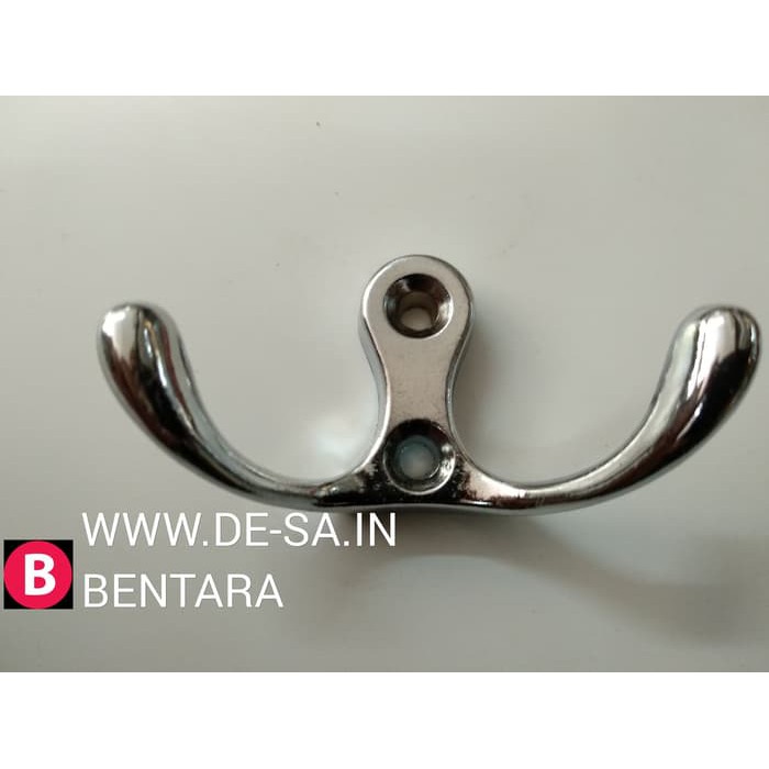 55MM Kapstok W-Hook Single 2 Kait  - Hook Capstock Cantolan Gantungan Baju