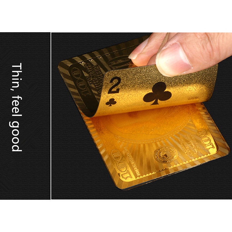 【Premium Buram】Kartu Remi Poker Emas Lapisan Anti Air Premium Kartu Remi Plastik PVC