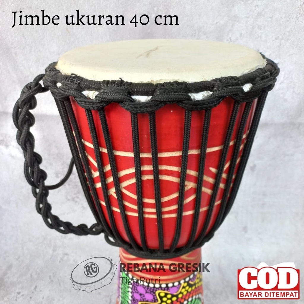 Jimbe reggae dewasa jumbo ukuran 40 cm alat musik tradisional