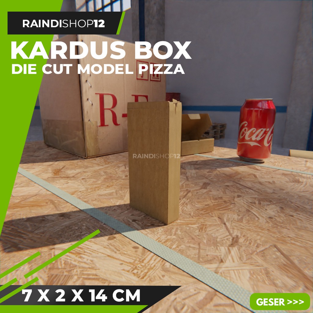 

BOX 7 X 2 X 14 CM KARDUS DIE CUT PIZZA KEMASAN PACKAGING KADO