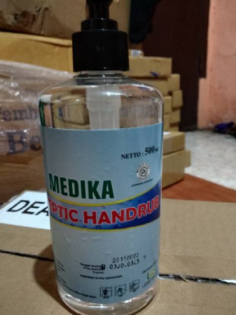 Hand Sanitizer MEDIKA 500 ML Antiseptic Handrub Original kemasan botol pake pump (bukan re packing)