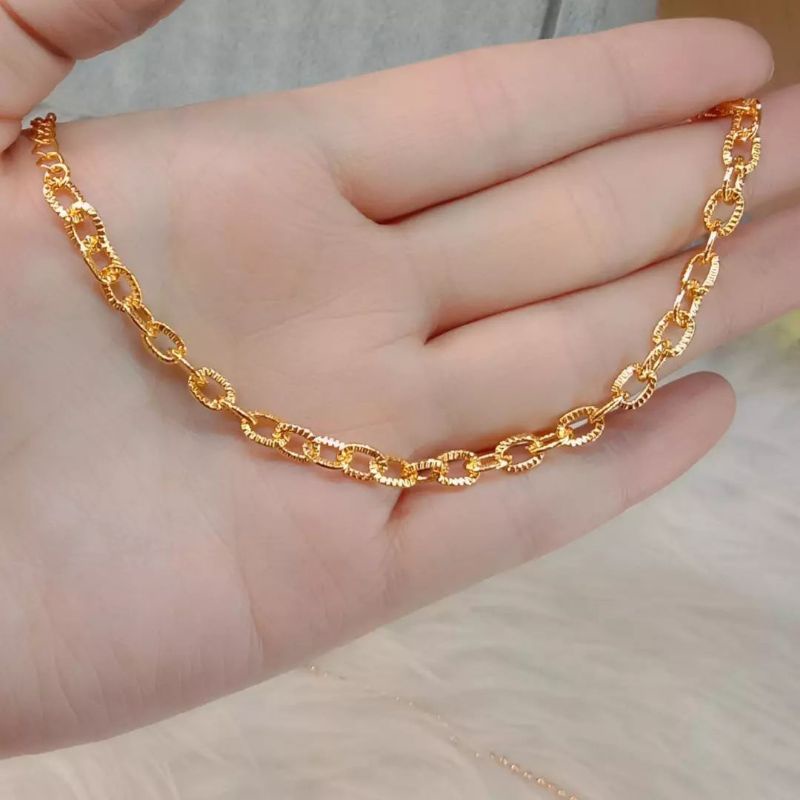 Gelang Titanium Wanita Anti Karat, Anti Alergi, Tahan Lama, Di Jamin REALPICT 100% Dan  High Quality, Gelang Rantai Gold