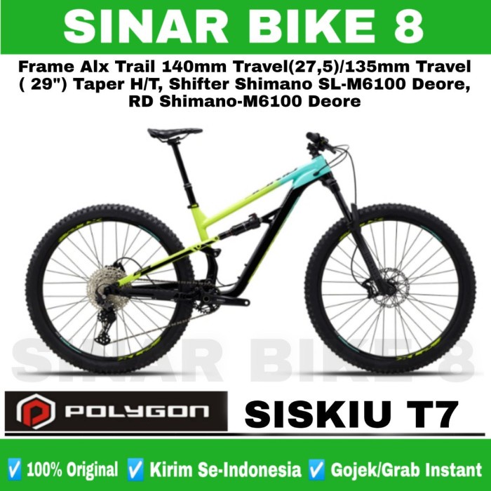 Sepeda Gunung Ukuran 27,5 dan 29 Inch MTB POLYGON SISKIU T7 Dual Suspension