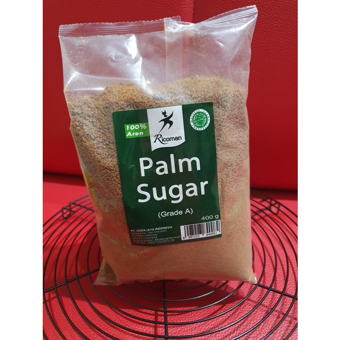 

Ricoman Palm Sugar 400gram / 100% Gula Aren Grade A Fine Textured