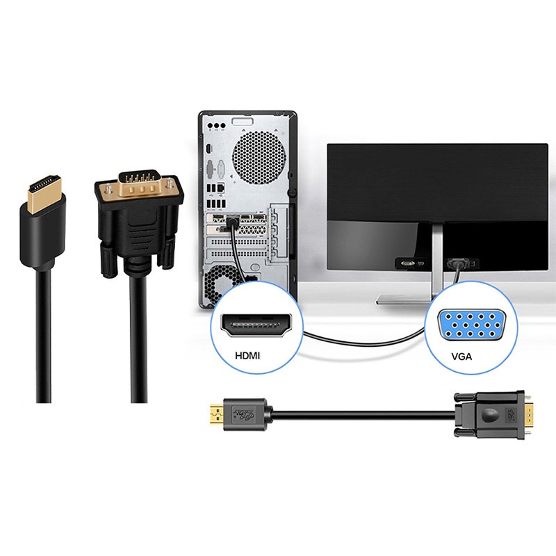 Kabel HDMI to VGA 1.8m HD Adapter Cable